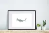 MuchoWow® MuchoWow® Gerahmtes Poster Hai - Aquarell - Grau Produktbild-Vorschau 3
