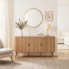 CALICOSY - Buffet 3 portes arrondi avec façades lames effet Voir les images du produit 2