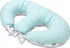 A teal and white patterned nursing pillow on a white background. Voir les images du produit
