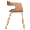 vidaXL Jedálenská stolička Taupe Bent Wood and Fabric Náhľad obrázku produktu 4