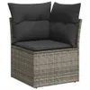 vidaXL 8-tlg. Garten-Sofagarnitur mit Kissen Grau Poly Produktbild-Vorschau 4