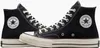 A pair of black Converse Chuck 70 canvas high-top sneakers are shown against a white background. Voir les images du produit