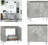 vidaXL Badschrank Betongrau 58 x 33 x 60 cm Holzwerkstoff - Produktbild-Vorschau 1