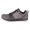 Side view of a single gray and brown Skechers walking shoe against a white background. Voir les images du produit
