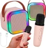 Set Karaoke 2Pcs Microfoni + Altoparlante Wireless Regalo Anteprima dell’immagine prodotto 1