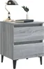 vidaXL Nachttisch mit Metallbeinen Grau Sonoma 40x35x50 cm Produktbild-Vorschau 7