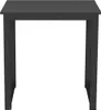 A black square table is shown from the front, isolated on a white background. Anteprima dell’immagine prodotto