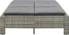 vidaXL 2-Personen-Sonnenliege mit Auflage Grau Poly Rattan Produktbild-Vorschau 5
