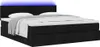vidaXL Letto ottomano con materassi e LED in tessuto nero Anteprima dell’immagine prodotto 6