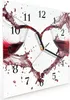 Wanduhr aus Glas mit Motiv Weingläser Herz- 30 x 30 cm - Produktbild-Vorschau 2