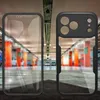 A product shot of a phone case and screen protector against a blurred background of a parking garage. Produktbild-Vorschau