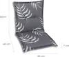 A chair cushion with a leaf pattern is shown with dimensions indicated. Produktbild-Vorschau