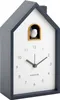 A cuckoo clock alarm clock with a dark blue house-shaped frame and a white face. Anteprima dell’immagine prodotto