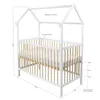 Baby-Delux Hausbett Kinderbett Gitterbett Weiß Natur 60x120 Produktbild-Vorschau 8