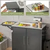 Edelstahl Grilltisch mit Spüle, mobile Outdoor Kücheninsel Produktbild-Vorschau 5