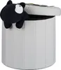 Relaxdays Sitzhocker mit Stauraum Größe L, runder Fußhocker Produktbild-Vorschau 1