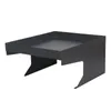 A black metal garage for a robotic lawnmower, shown from a side-angle on a white background. Anteprima dell’immagine prodotto