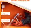 Inside view of a sandblasting cabinet, showing a person's gloved hands operating a sandblasting gun. Anteprima dell’immagine prodotto