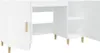 A white desk with wooden legs, shown from a slightly elevated side angle with doors open. Anteprima dell’immagine prodotto