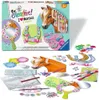 A product box and its contents for a horse-themed craft kit. Produktbild-Vorschau