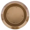 A top-down view of a round, gold-colored plastic planter or bowl. Produktbild-Vorschau