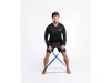 A man is performing a resistance band exercise with a blue band. Produktbild-Vorschau
