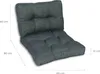 A dark gray lounge cushion set with dimensions indicated by measurement lines and text. Produktbild-Vorschau