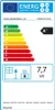 An energy efficiency label for a heating appliance. Produktbild-Vorschau