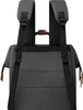 The back view of a dark gray backpack with black straps and a brown leather handle. Anteprima dell’immagine prodotto