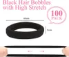 100 Stück Haargummis Schwarz, Haargummi Schwarz Weich Produktbild-Vorschau 4