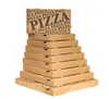 A stack of pizza boxes of varying sizes, with the top box displaying the word "PIZZA" in large lettering and "PIZZA" repeated in a pattern around it. Produktbild-Vorschau