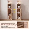 COSTWAY Schmaler Badezimmerschrank aus Holz, Nischenschrank Produktbild-Vorschau 6