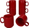 6er Set Event Kaffeebecher 250ml rot Porzellan-Tassen Produktbild-Vorschau 2