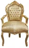 Casa Padrino Barock Esszimmer Stuhl Gold Blumen Muster / Produktbild-Vorschau 1