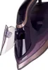 Close-up view of the top part of a purple steam iron, showing the water tank opening with its lid ajar. Produktbild-Vorschau