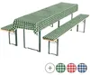 Bierbankauflagen-Set, Auflage Tischdecke 3-teilig Grün/Weiß Produktbild-Vorschau 1