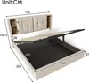 MODFU Lit Coffre Double 140x200 cm - Lit Moderne avec LED, Voir les images du produit 4