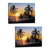 2x LED Leinwand Bild Sonnuntergang Strand 30x40 cm Produktbild-Vorschau 1