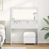 vidaXL Schminktisch mit Regal Weiß 100 x 41 x 135 cm Produktbild-Vorschau 3