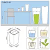 Lechuza Samozavlažovací květináč Cubico Premium 30 cm, bílá Náhled obrázku produktu 32