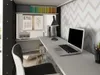 Lit surélevé avec bureau - 90 x 200 cm - Blanc & Anthracite Voir les images du produit 4