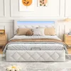 Letto imbottito Fortuna Lai 140x200 cm, LED, idraulico, Anteprima dell’immagine prodotto 3