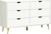 HOMCOM Commode 6 tiroirs meuble de rangement 5 pieds Voir les images du produit 1