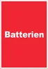 Batterien Mülltrennung Schild mit Text hochkant A6 Produktbild-Vorschau 1