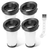 Four vacuum cleaner filters and a small cleaning brush are arranged on a white background. Produktbild-Vorschau
