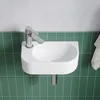 AQUALAVOS Waschbecken Handwaschbecken weiß eckig oval klein Produktbild-Vorschau 4