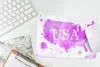 MuchoWow® Mauspad Mousepad Weltkarte - Rosa - Vereinigte Produktbild-Vorschau 5