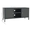 TV-Schrank Anthrazit 105x35x52 cm Stahl und Glas Produktbild-Vorschau 10