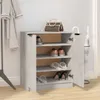 A vidaXL shoe cabinet with shoes and a handbag on top, placed in a room with a coat rack and an umbrella stand. Náhľad obrázku produktu