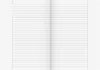 A blank, ruled notebook page, split down the middle. Podgląd zdjęcia produktu